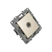 Розетка TV ЭРА 12-3102-04 проходная, IP20, 12, шампань Б0027434