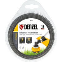 Леска двухкомпонентная EXTRA CORD (15 м; квадрат; 3 мм) для триммера DENZEL 96126