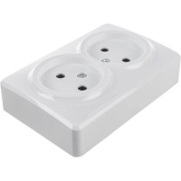 Розетка ЭРА 11-2202-01 2х2P, 16A-250В, IP20, ОУ, Эксперт, белый Б0020682