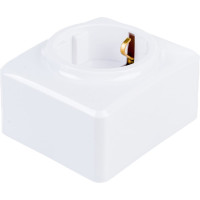 Розетка ЭРА 11-2203-01 2P E Schuko, 16A-250В, IP20, открытой установки, Эксперт, белый Б0020685