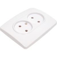 Розетка ЭРА 12-2107-01 2X2P, 16A-250В, IP20, 12, белый Б0031238