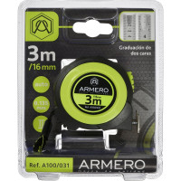 Рулетка с автоблокировкой, 3м/16мм, магнит, нейлон ARMERO A100/031