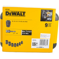 Набор ударных торцевых головок (10-27 мм; 1/2"; 9 шт.) DEWALT DT7507
