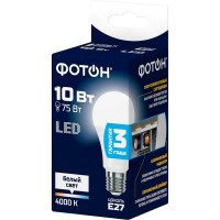 Светодиодная лампа ФОТОН LED A60 10Вт E27 4000K белый свет 22826