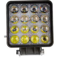 Светодиодная фара SKYWAY OFF ROAD квадратная 12V/24V 48W 6000К 16 диодов, дальний свет S07201014