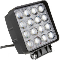 Светодиодная фара SKYWAY OFF ROAD квадратная 12V/24V 48W 6000К 16 диодов, дальний свет S07201014