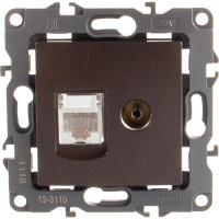 Комбинированная розетка ЭРА 12-3110-13 RJ45 TV, IP20, 12, бронза Б0027448