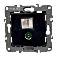 Комбинированная розетка ЭРА 12-3110-06 RJ45 TV, IP20, 12, чёрный Б0027446