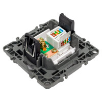 Комбинированная розетка ЭРА 12-3110-06 RJ45 TV, IP20, 12, чёрный Б0027446