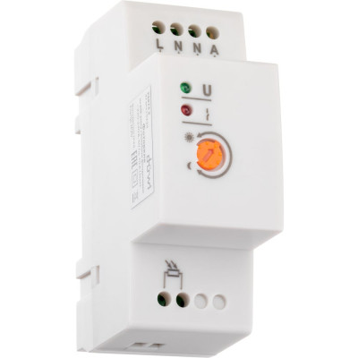 Фотореле duwi FR-05, датчик освещения, на DIN-рейку, 10А, 5-50Лк, с выносным фотодатчиком, IP44, белый 25874 2