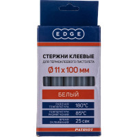 Стержни клеевые 11х100 мм белые упаковка 10 шт. EDGE by PATRIOT 816001013
