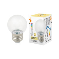 Декоративная светодиодная лампа Volpe LED-G45-1W/3000K/E27/CL/С UL-00005807