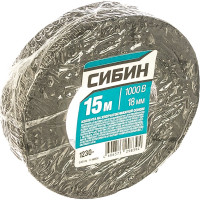Х/Б изолента СИБИН 15 м, ширина 18 мм, 1000 В черная 1230-15