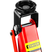 Гидравлический подкатной домкрат STAYER "RED FORCE", 2т, 130-350мм, в кейсе,  43153-2-K