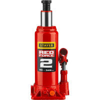 Гидравлический бутылочный домкрат STAYER RED FORCE, 2т, 181-345 мм, в кейсе, 43160-2-K 43160-2-K_z01