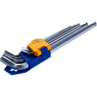 Набор торцевых шестигранных Г-образных ключей с шаром, длинных 9шт KRAFT KT 700562