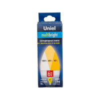 Светодиодная лампа Uniel LED-C37-6W/WW/E14/FR/MB PLM11WH Форма свеча, матовая UL-00002373