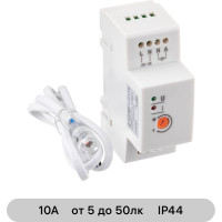 Фотореле duwi FR-05, датчик освещения, на DIN-рейку, 10А, 5-50Лк, с выносным фотодатчиком, IP44, белый 25874 2