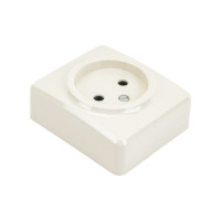 Розетка ЭРА 11-2201-02 2P, 16A-250В, IP20, ОУ, Эксперт, слоновая кость Б0031552