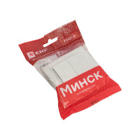 2-клавишный выключатель EKF Минск СП, 10А, белый Basic ERV10-023-10