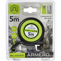 Рулетка Armero с автоблокировкой, 5м/25мм, мини, магнит, нейлон A102/052