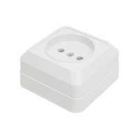 Одинарная розетка IN HOME BOLLETO белая накладная 7022 4680005959785