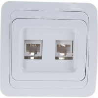 Компьютерная двойная розетка IN HOME RJ-45 CLASSICO белая 2136 4690612018300