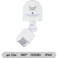 Настенный датчик движения duwi DD-01 180 800Вт 10-420с 5-12м 3-2000Лк IP44 белый 25823 0