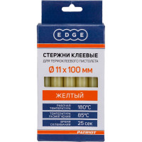 Стержни клеевые 11х100 мм желтые упаковка 10 шт. EDGE by PATRIOT 816001015