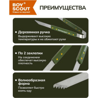 Щипцы BOYSCOUT нержавеющая сталь, 39 см 61314