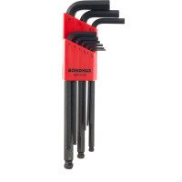 Набор из 9 черных ключей с шариком BONDHUS L 1.5-10mm 10999