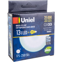 Светодиодная лампа Uniel LED-GX53-13W/NW/GX53/FR PLZ01WH матовая UL-00003723