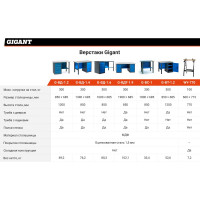 Gigant Верстак с тумбой 1200x685x850 ВТ, G-ВТ-1.2