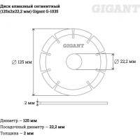 Gigant диск алмазный сегментный 125x2x22,2мм G-1035