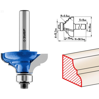 Кромочная калевочная фреза ЗУБР №3 ПРОФ. 28703-35