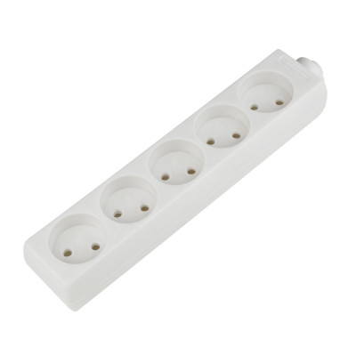 Uniel K-CP5-10 WHITE Колодка для удлинителя 5 гнезд, б/з, 10А, 2200Вт. UL-00003325
