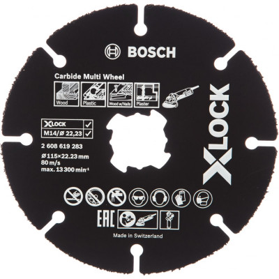 Bosch X-LOCK Отрезной круг ПО ДЕРЕВУ ДЛЯ УШМ 115 ММ 2608619283