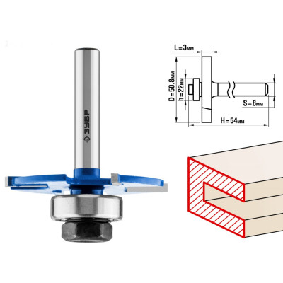 Горизонтально-пазовая фреза ЗУБР ПРОФ. 28757-50.8-3