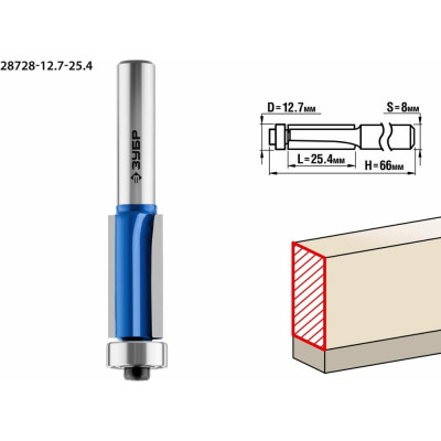 Кромочная фреза ЗУБР ПРОФ. 28728-12.7-25.4