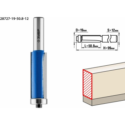 Кромочная фреза ЗУБР ПРОФ. 28727-19-50.8-12