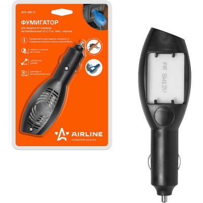 Airline Фумигатор для защиты от комаров, автомобильный 12V/5W, табл., черный ACF-MK-01