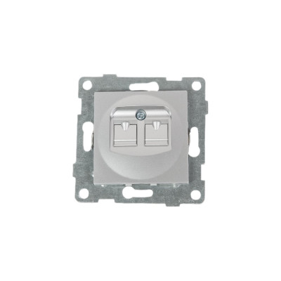 GUSI ELECTRIC Ugra МЕХ. розетки комп. и тел. RJ45, RJ12, СУ, серебро С11КТ-004