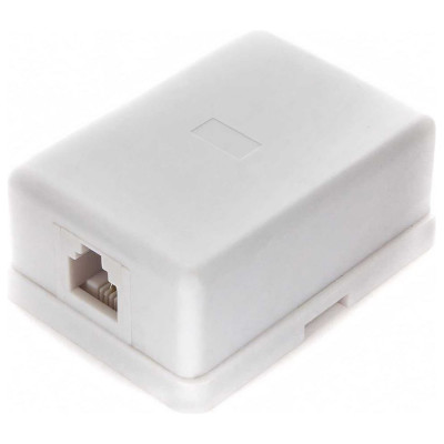 Cablexpert Розетка телефонная RJ-11 6P4C внешняя 1 порт, белая TA-101