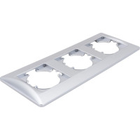 Рамка GUSI ELECTRIC Ugra 3-местная, цвет серебро. С1130-004