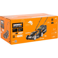 Аккумуляторная газонокосилка WORX 40В, 2х2.5 Ач, двойное ЗУ 2x2A WG779E