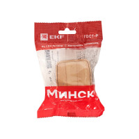 1-клавишный выключатель EKF Минск ОП 10А светлое дерево EGV10-021-30