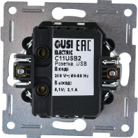 Розетка USB GUSI ELECTRIC Ugra двойная, СУ, бежевый С11USB2-003