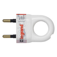 Вилка Legrand 2К 6А белая 50162 050162