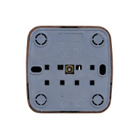 Розетка EKF ОП Минск 1-местная, 16А, с заземлением, тёмное дерево EGR16-028-40