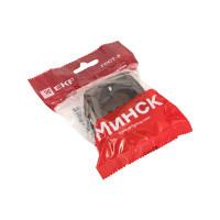 Розетка EKF ОП Минск 1-местная, 16А, с заземлением, тёмное дерево EGR16-028-40